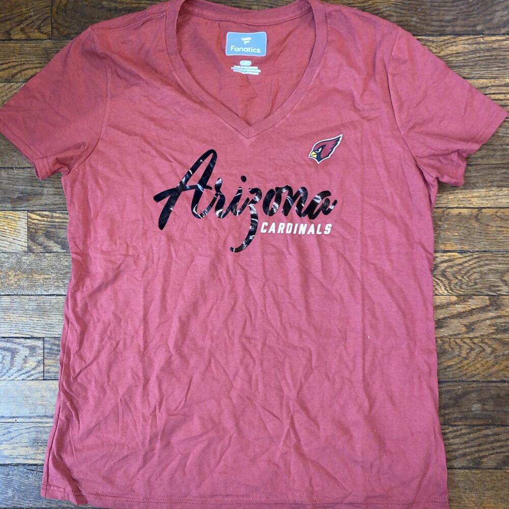 Fanatics Womens V Neck Tee Size Large Arizona Cardinals